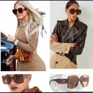 Fendi | Accessories | Fendi Roma Mirrored Brown Logo  display picture 2